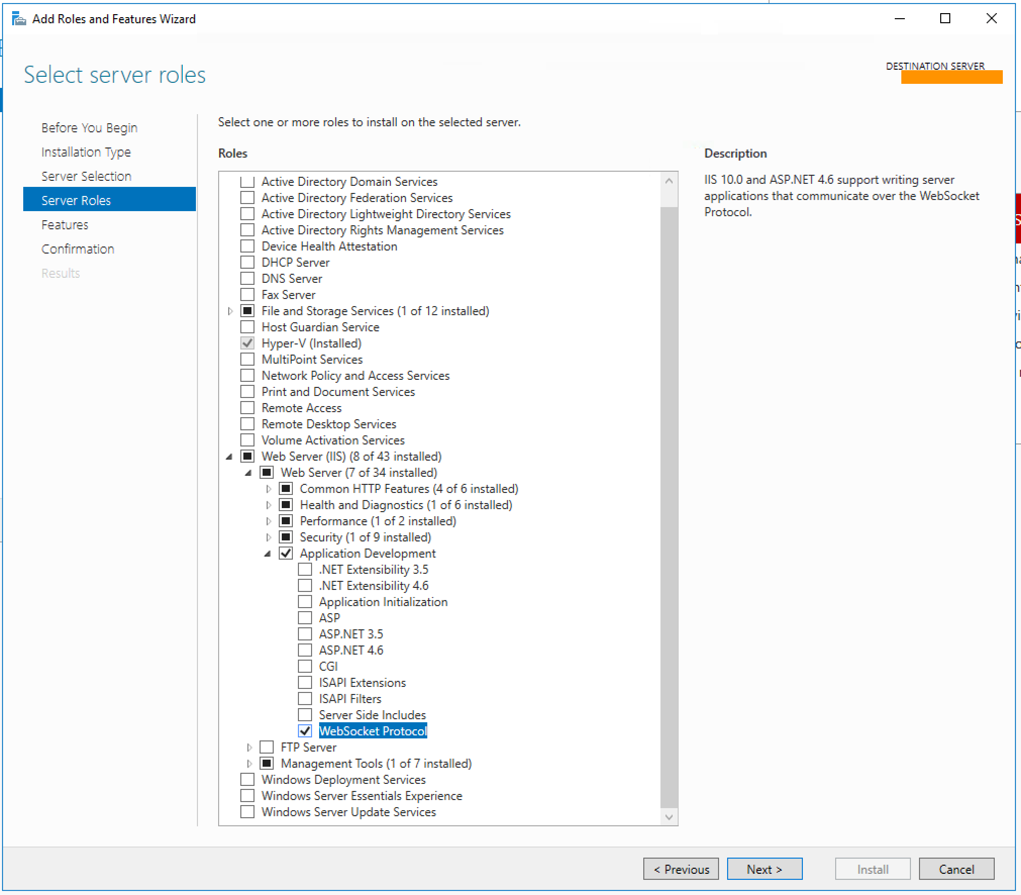 Enabling WebSockets on IIS